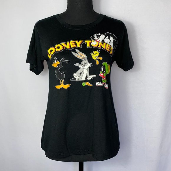 Looney Tunes Black Graphic Tee Shirt Size Medium - Picture 1 of 5